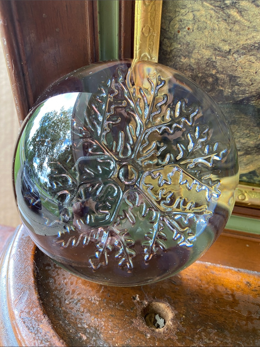 Cristal Clear Lead Crystal Snowflake Paperweight  France, 24% Lead Glass
